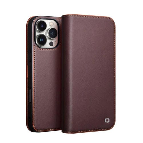 Funda de Cuero Genuino para iPhone 16 Pro Max Qialino Classic Gen2 (Marrón)