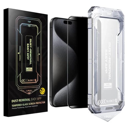 Película de Vidrio Templado de Privacidad para iPhone 15 Pro Max Fácil Instalación