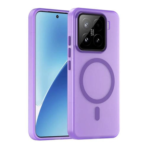 Funda Para Teléfono Xiaomi 15 Magsafe De Tpu Translúcida Esmerilada Y Cobertura Total De Pc (Morado Oscuro)