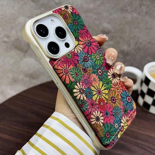 Funda para iPhone 14 Pro Denior D24 Paint con Ranura para Tarjeta Magsafe (Girasol Verde)