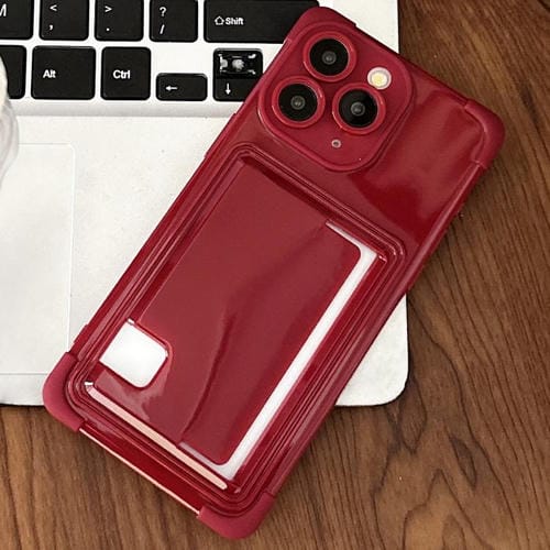 Funda TPU con Ranura para Tarjeta Lateral iPhone 11 Pro Max (Rojo)
