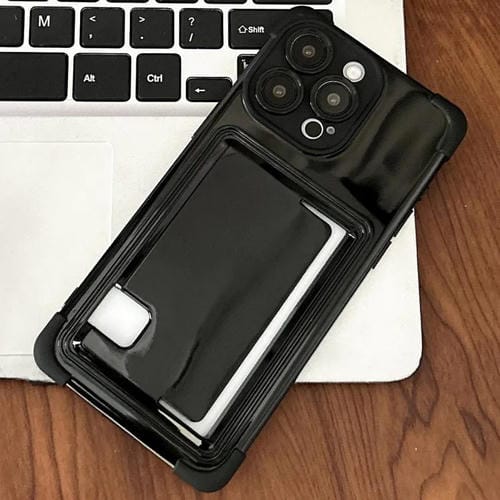 Funda TPU con Ranura para Tarjeta Lateral para iPhone 12 Pro Max (Negra)