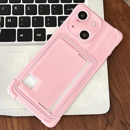 Funda TPU con Ranura para Tarjeta Lateral para iPhone 15 (Rosa)