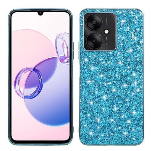 Funda de TPU a Prueba de Golpes con Purpurina En Polvo para Xiaomi 14T Pro (Azul)