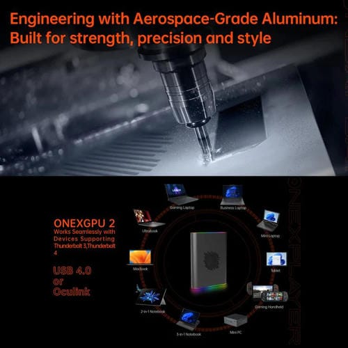 Base de Expansión Portátil One-Netbook Onexgpu2 con AMD Radeon RX 7800M de 12 GB (Enchufe de la UE)