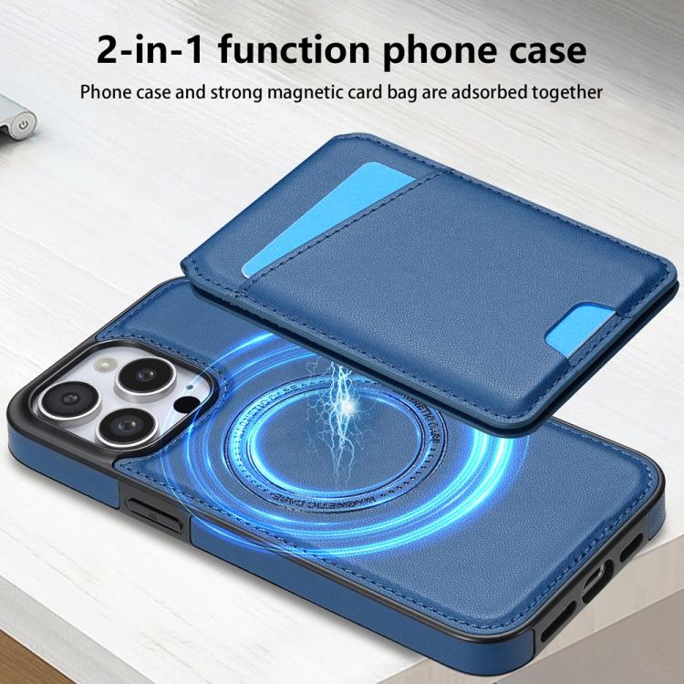 Funda para Teléfono Magsafe iPhone 15 Pro Max con Tarjetero Desmontable (Azul)