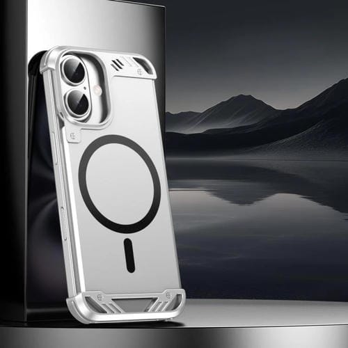 Funda para iPhone 16 Plus R-Just RJ63 sin Marco Aroma Mecha Magsafe (Plateada)