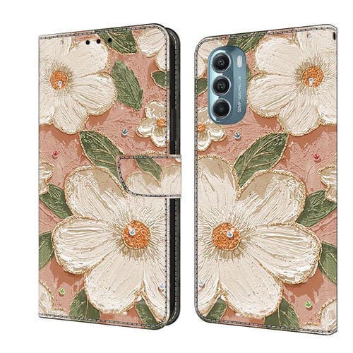 Funda de Cuero Pintada a Mano para Motorola Moto G Stylus 5G 2022 (Girasol)