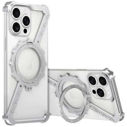 Funda para Teléfono Metal con Soporte 360 sin Marco en Forma de Z para iPhone 14 Pro Magsafe (Plata Espacial)