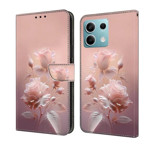 Funda de Cuero Pintada a Mano para Redmi Note 13 5G (Flores de CerĂĄmica)