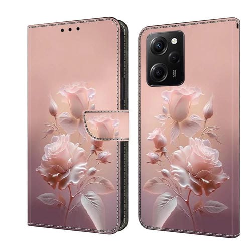 Funda de Cuero Pintada a Mano para Redmi Note 12 Pro 5G Global Fresh (Flores de CerĂĄmica)