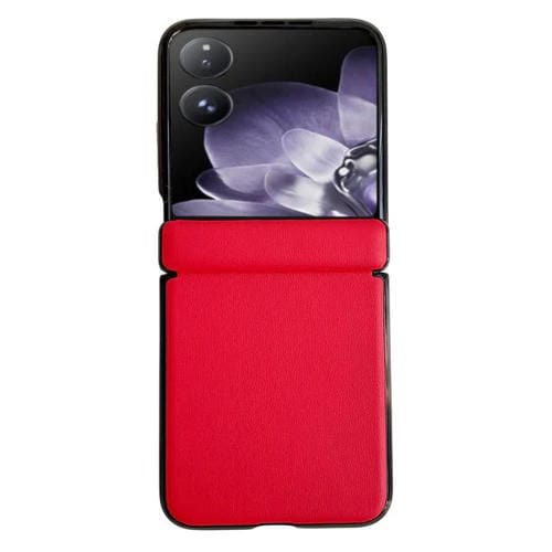 Funda de Cuero con Textura de Color Sólido y Eje Magnético Integrado para Xiaomi Mix Flip (Rojo)
