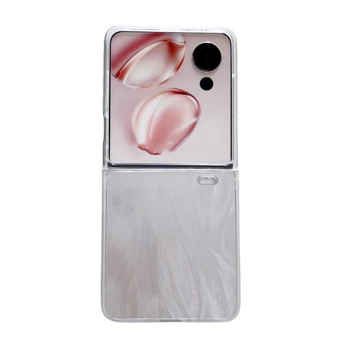 Funda Plegable para Honor Magic V con Borde Transparente y Tapa de PC (Hilo de Plumas)