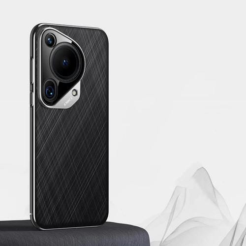 Funda de Cuero con Pintura Lisa para Teléfono Huawei Pura 70 Ultra (Negra)