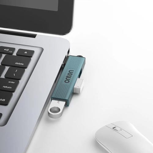 Concentrador USB 3.0 3 en 1 Onten US51 Función de Expansión de Puertos (Verde Pino)