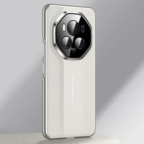 Funda de Cuero Liso con Diseño de Imitación Ultimate para Honor Magic6 Pro (Blanco)