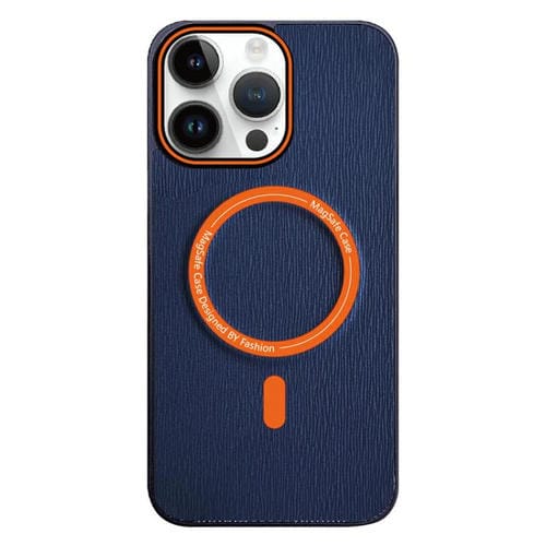 Funda para Teléfono iPhone 12 Pro Textura Madera Imitación Color Contraste (Azul Marino)