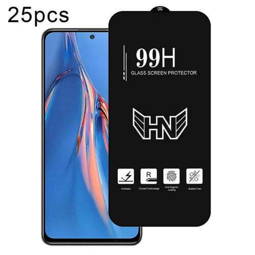 Para Redmi Note 11E Pro 25 Piezas de Película de Vidrio Templado de Pantalla Completa de Arco Grande de Aluminio Alto