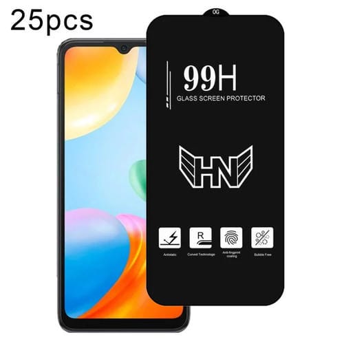 Para Redmi 10 Power 25 Piezas de Película de Vidrio Templado de Pantalla Completa de Arco Grande de Aluminio Alto