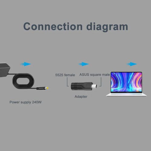 Adaptador de Carga para Computadora Portátil Asus 240 W Puerto 7,4 x 0,6 mm a Puerto Cuadrado