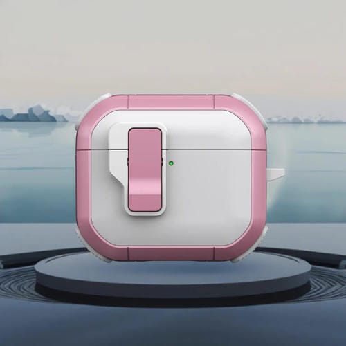 Estuche Para Auriculares Inalámbricos Airpods 4 Starship Con Interruptor Magnético (Blanco y Rosa)