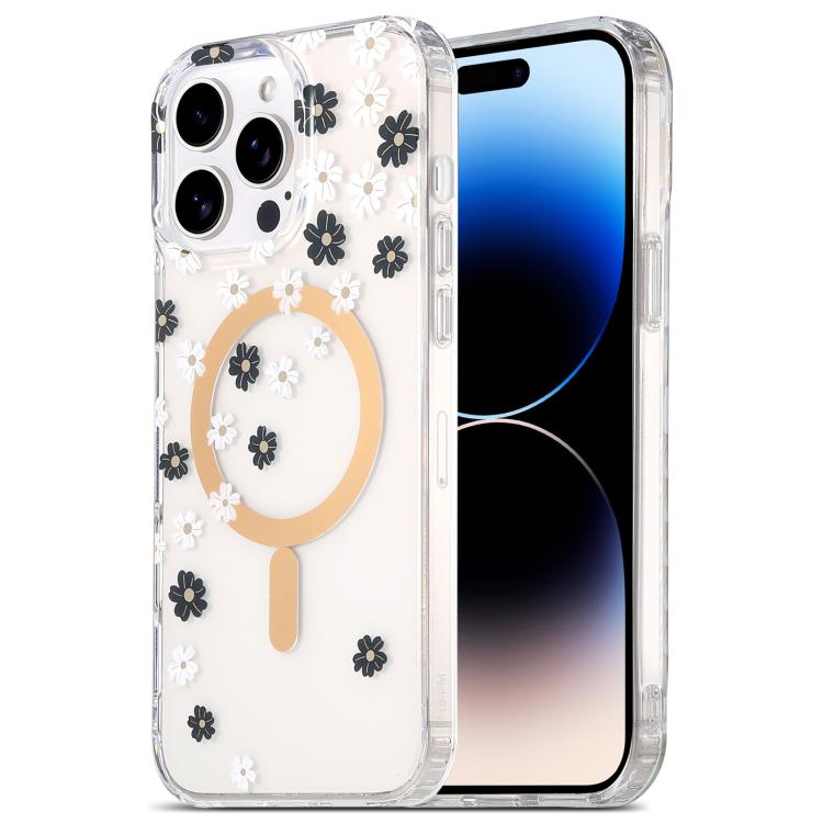 Funda para Teléfono Imd Magsafe iPhone 14 Pro Laminado Doble Cara (Blanco y Negro)