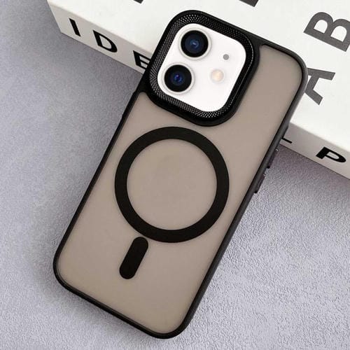 Funda Híbrida TPU PC con Marco de Lente Diamante para iPhone 12 Magsafe (Negra)