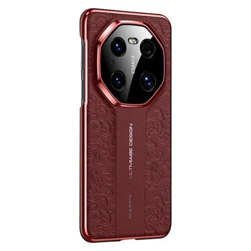 Funda de Cuero Huawei Mate 40 Pro con Diseño de Dragón En la Nube (Rojo)
