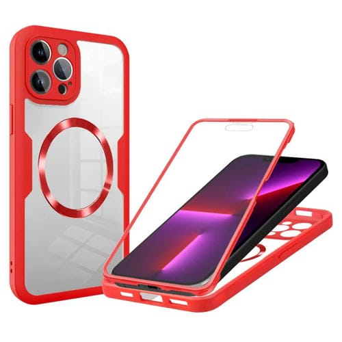 Funda para Teléfono Magsafe iPhone 13 Pro Textura Cd (Roja)