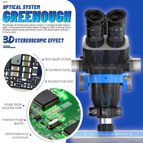 Microscopio Stereoscopico Trinoculare Kaisi S8 con Zoom 6.7-52X