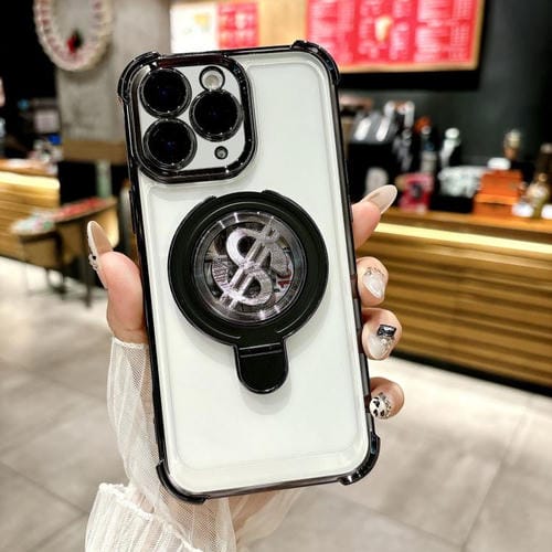 Estuche para Teléfono con Soporte Magsafe para iPhone 11 Pro Max con Película para Lente (Negro)