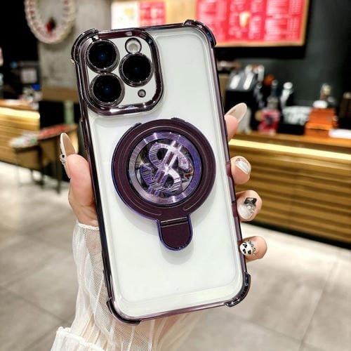 Funda para Teléfono Magsafe iPhone 12 Pro Max Soporte y Película para Lente (Morado)