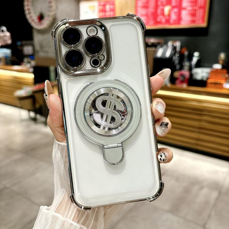 Estuche para TelĂ©fono con Soporte Magsafe para iPhone 16 Pro Space con PelĂcula para Lente (Gris Titanio)