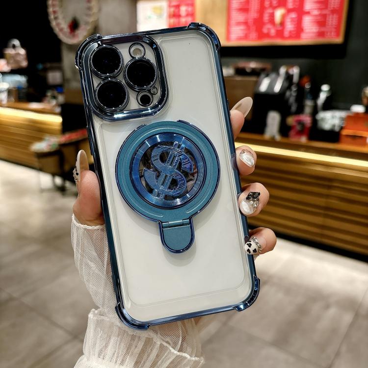 Estuche para TelĂ©fono Magsafe iPhone 16 Pro Space con Soporte y PelĂcula para Lente (Azul)
