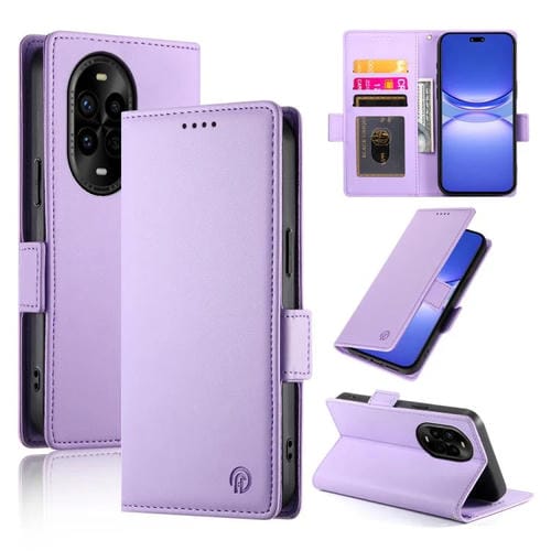 Funda de Cuero Esmerilado con Hebilla Lateral Magnética para Huawei Nova 13 Pro (Morado)
