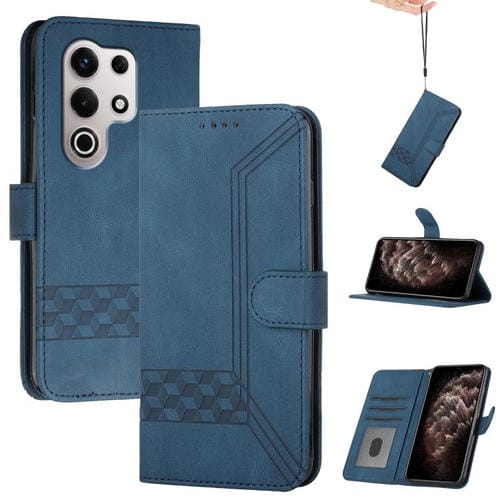 Funda de Cuero con Tapa y Tacto Ultra Cúbico para Teléfono Itel S25 (Azul)
