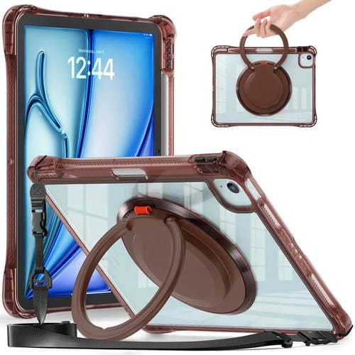 Funda híbrida TPU para iPad Air 11 (2025/2024) y Pro 11 (2022) con asa giratoria (Chocolate)