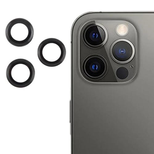 Cubierta de CĂĄmara Trasera iPhone 12 Pro PelĂcula de Lente Vidrio Templado 9H (Negro)