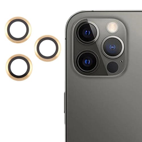Cubierta de Cámara Trasera iPhone 12 Pro Película de Lente Vidrio Templado 9H (Dorado)