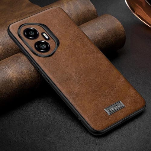 Funda de Teléfono Cuero Híbrido TPU para Honor 300 Sulada (Marrón) a Prueba de Golpes Hecha a Mano