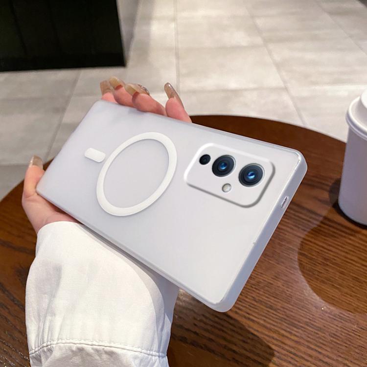 Funda para Teléfono OnePlus 9 Protección Frío Hielo Orificios Finos Magsafe (Blanca)