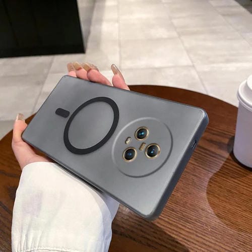 Funda para Teléfono Honor Magic5 con Protección Frío Hielo y Orificios Finos Magsafe (Transparente y Negra)