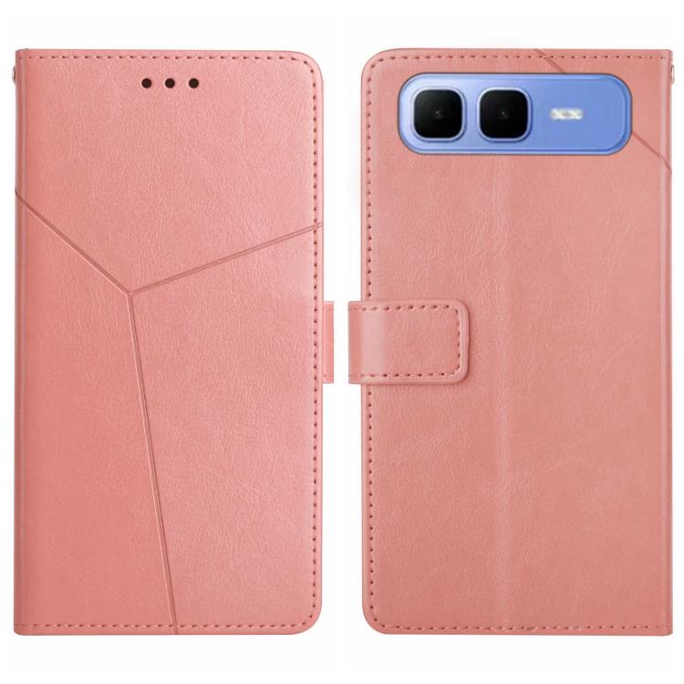 Funda de cuero con tapa y diseño en forma de Y para Infinix Smart 10 Plus 4G (rosa)