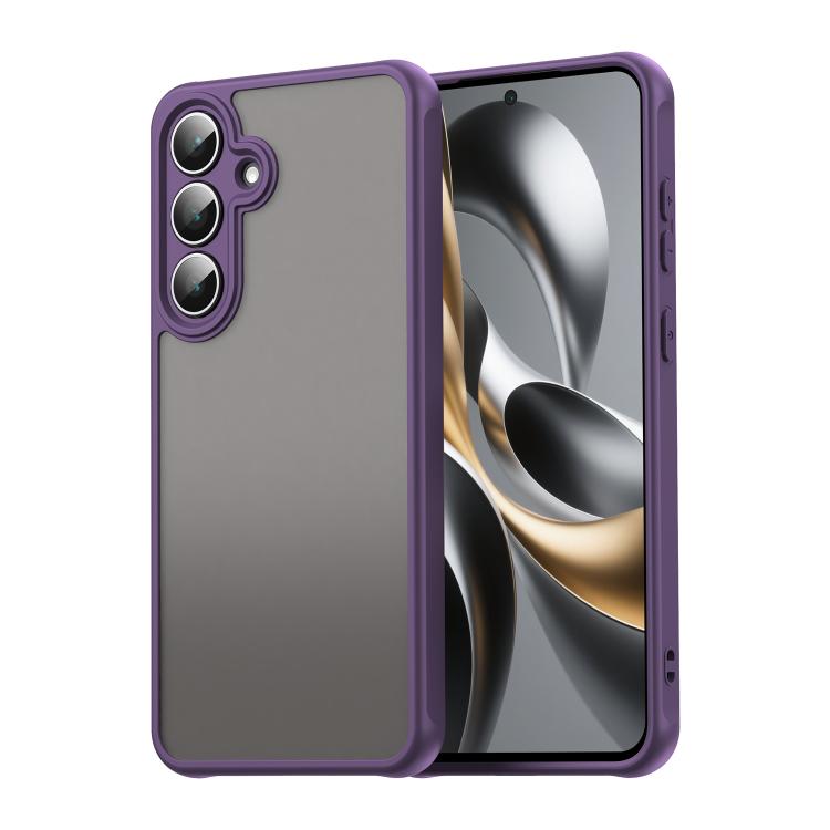 Funda híbrida de TPU y PC esmerilada Fan Dun Series para Samsung Galaxy S25 FE 5G (morada)