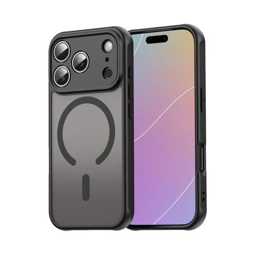 Funda híbrida de TPU y PC esmerilada Magsafe para iPhone 17 Pro Fan Dun Series (negra)