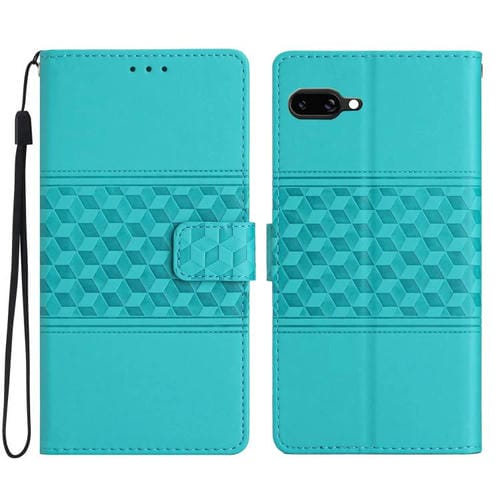 Funda de Cuero con Efecto Piel en Relieve de Diamante para Google Pixel 9A (Azul)