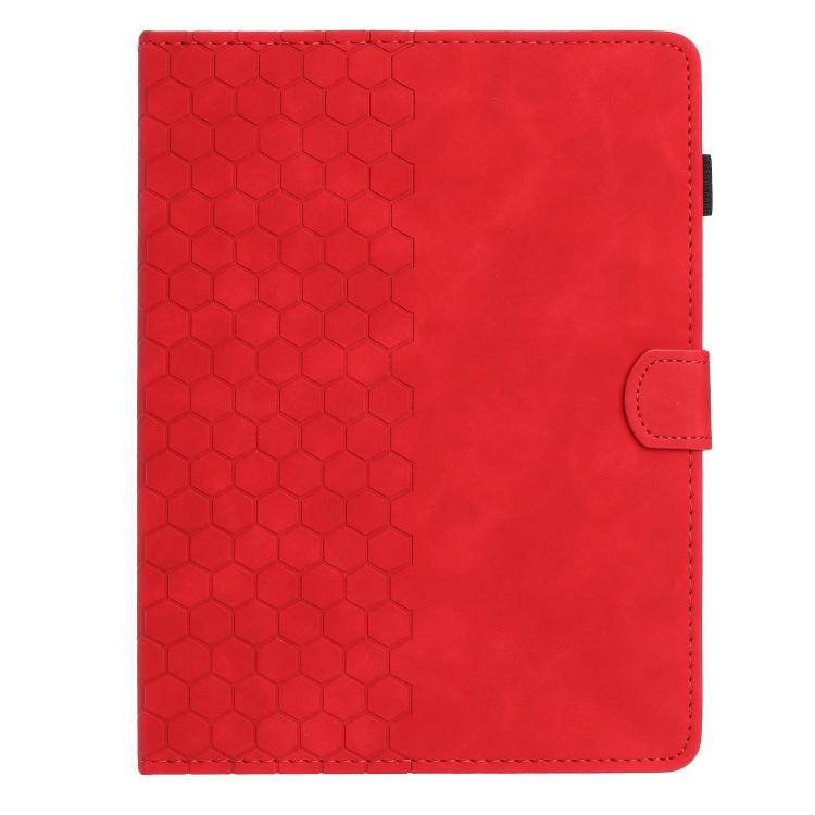 Funda para Tableta Inteligente de Cuero con Relieve de Panal 7 Pulgadas (Roja)