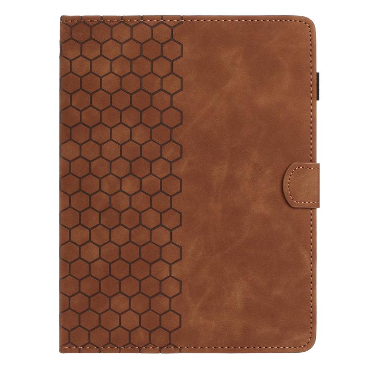 Funda para Tableta Inteligente Cuero Relieve Panal 8 Pulgadas (Marrón)