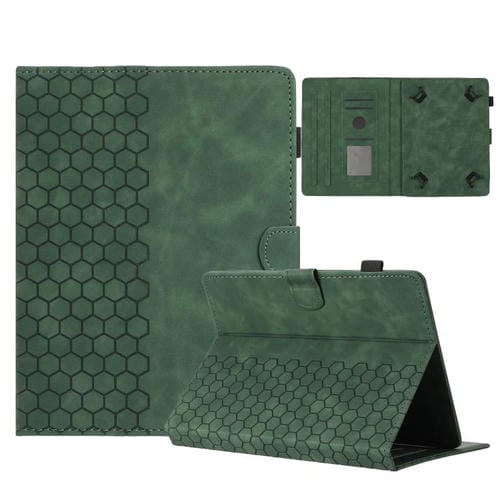 Funda para Tableta Inteligente Cuero con Relieve de Panal 8 Pulgadas (Verde)