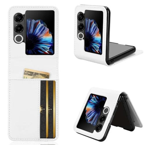 Funda Cuero Sintético ZTE Nubia Flip2 con Ranura Tarjetas (Blanca)